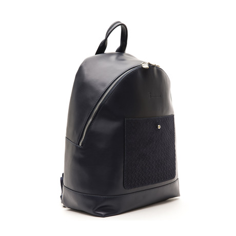 Leather Backpack // Navy