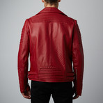 Mason + Cooper // Moto Leather Jacket // Cherry (L)