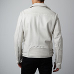 Mason + Cooper // Moto Leather Jacket // White (S)