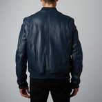 Mason + Cooper // Avery Flight Leather Jacket // Navy (S)