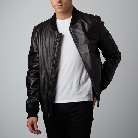 Mason & Cooper // Avery Flight Leather Jacket // Black (S)