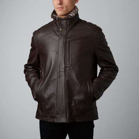 Mason + Cooper // Surge Leather Jacket // Brown (S)