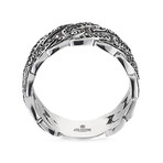 Classic Pave Chain Ring // Solid Silver (Size 8)