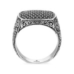 Classic Cushion Pave Ring // Solid Silver (Size 8)