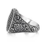 Classic Cushion Pave Ring // Solid Silver (Size 8)