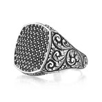 Classic Cushion Pave Ring // Solid Silver (Size 8)