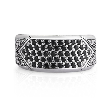 Classic Pave Signet Ring // Solid Silver (Size 8)