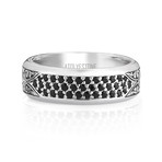 Classic Pave Band Ring // Solid Silver (Size 8)