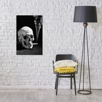1930s Human Skull Smoking A Cigarette // Vintage Images (12"W x 18"H x 0.75"D)