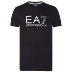 EA7 Linear Gradient Chest Logo Tee // Black + White (S)