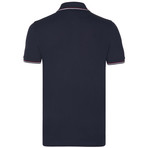 Embroidered Logo Short Sleeve Polo Shirt // Navy (S)