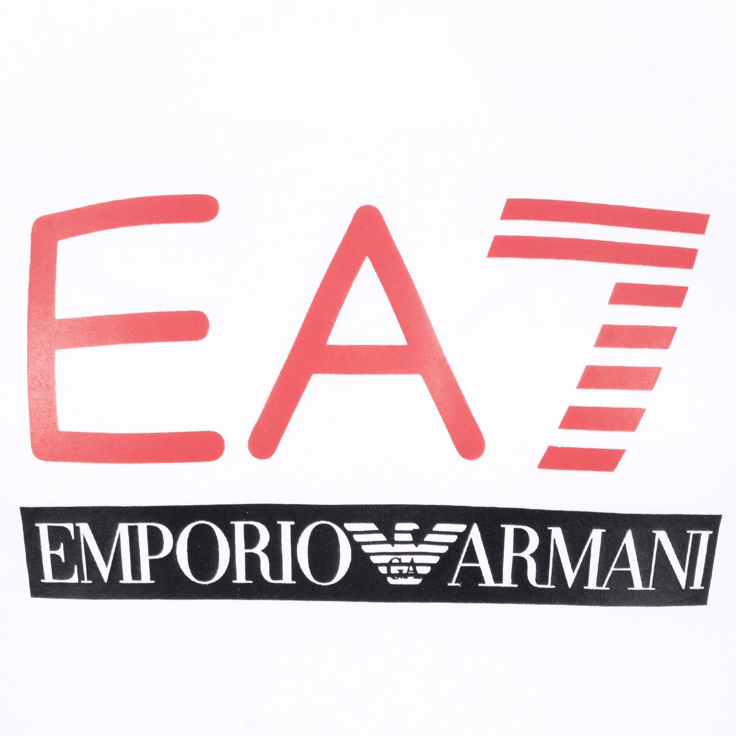 EA7 Linear Block Chest Logo Tee // White + Red + Black (S) - Emporio ...