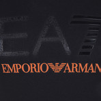 Tonal EA7 Chest Logo Tee // Black + Orange (S)