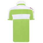 Stripe Shoulder Blocked EA7 Polo // Lime + White + Red (2XL)