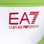 Stripe Shoulder Blocked EA7 Polo // Lime + White + Red (2XL)