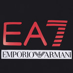 EA7 Linear Block Chest Logo Tee // Black + Red + White (M)