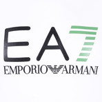 EA7 Linear Chest Logo Tee // White + Black + Green (L)