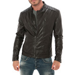 Moto Leather Jacket // Dark Brown (XL)