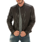 Moto Leather Jacket // Dark Brown (XL)