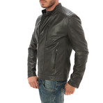 Moto Leather Jacket // Grey (M)