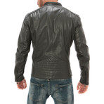 Moto Leather Jacket // Grey (M)