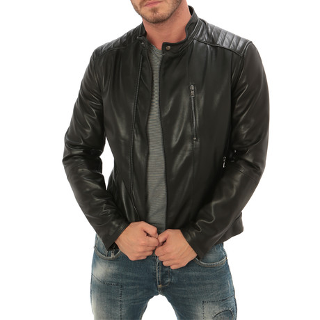 Moto Leather Jacket // Black (S)