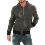 Button Bomber Jacket // Grey (S)