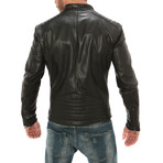 Moto Leather Jacket // Black (L)