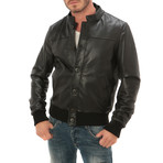 Button Bomber Jacket // Black (L)