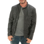 Pocket Moto Jacket // Grey (M)