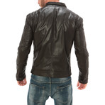 Pocket Moto Jacket // Dark Brown (L)