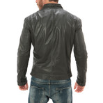 Pocket Moto Jacket // Grey (M)