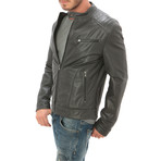 Zip Moto Jacket // Grey (S)