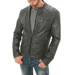 Zip Moto Jacket // Grey (L)