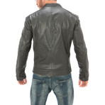 Zip Moto Jacket // Grey (L)