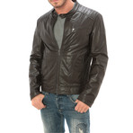 Zip Moto Jacket // Dark Brown (M)