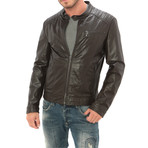 Zip Moto Jacket // Dark Brown (M)