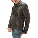 Zip Moto Jacket // Dark Brown (M)