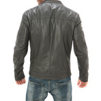 Paneled Moto Jacket // Grey (L)