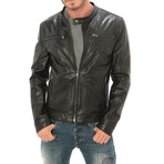 Paneled Moto Jacket // Black (M)