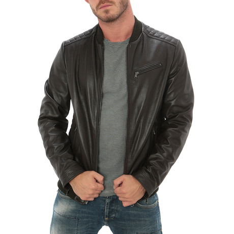 Pocket Bomber Jacket // Dark Brown (S)