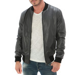 Contrast Bomber Jacket // Grey (M)