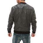 Contrast Bomber Jacket // Grey (M)