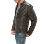 Classic Zip Moto Jacket // Dark Brown (XL)