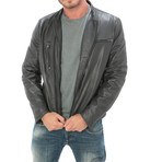 Side Zip Moto Jacket // Grey (M)