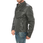 Side Zip Moto Jacket // Grey (M)