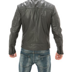 Side Zip Moto Jacket // Grey (M)