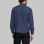 Hidden Button-Up Shirt // Grey + Blue (XL)