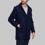Wool Long Coat // Dark Blue (XL)