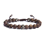 Bronzite + Silver Beaded Bracelet